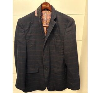 Mens Alan Flusser Blazer Plaid Sport Coat Jacket Unique Paisley Lining‎